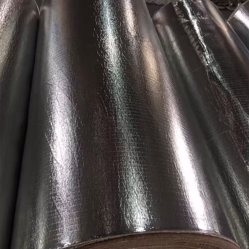 Exhaust Removable Insulation Blanket Raw Material Aluminized Glass Fiber Cloth Aluminum Coated Radiant Heat Reflective Fiberglass Fabric