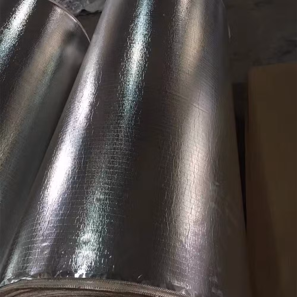 Exhaust Removable Insulation Blanket Raw Material Aluminized Glass Fiber Cloth Aluminum Coated Radiant Heat Reflective Fiberglass Fabric
