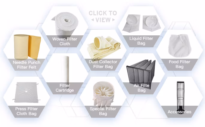Industrial Woven Fiberglass Filter Bag Fabrics for Cement Plant