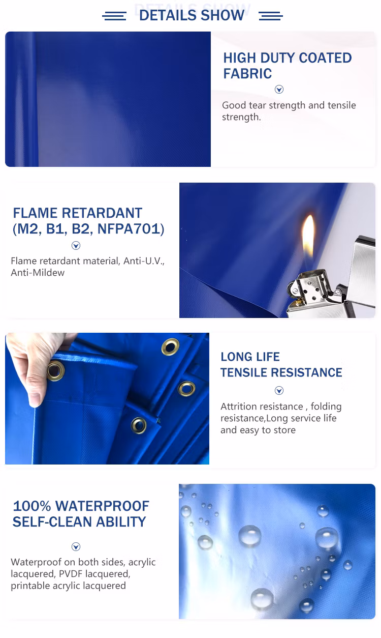 650GSM 100% Polyester Waterproof Heavy Duty Bache PVC Tarpaulin PVC Welding Machine Tarpaulin
