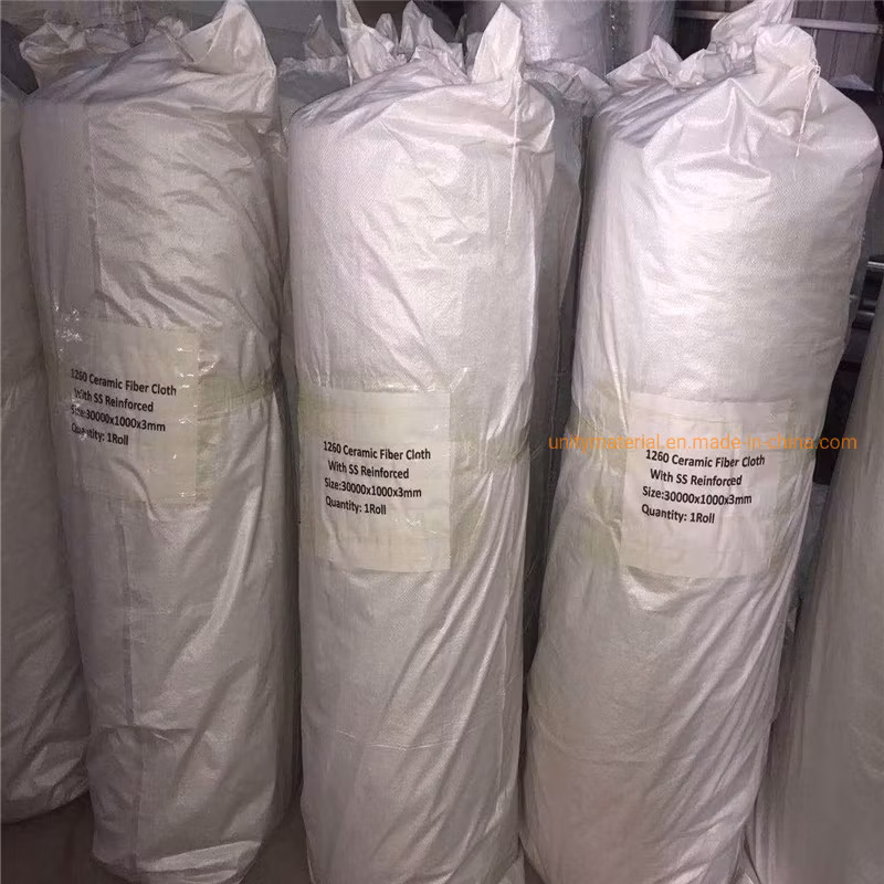 Thermal Insulation Refractory Material Ceramic Fiber Cloth Reinforced with Fiberglass with Ss Wire