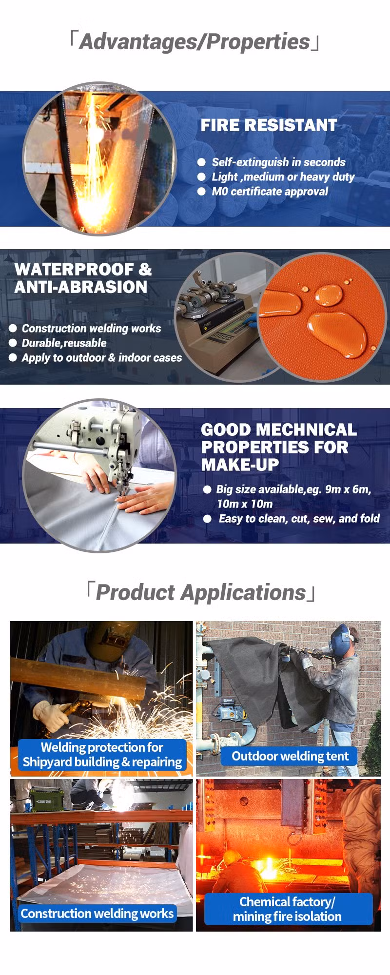Heavy Duty Fiberglass Welding Blanket Fireproof Insulation Blanket