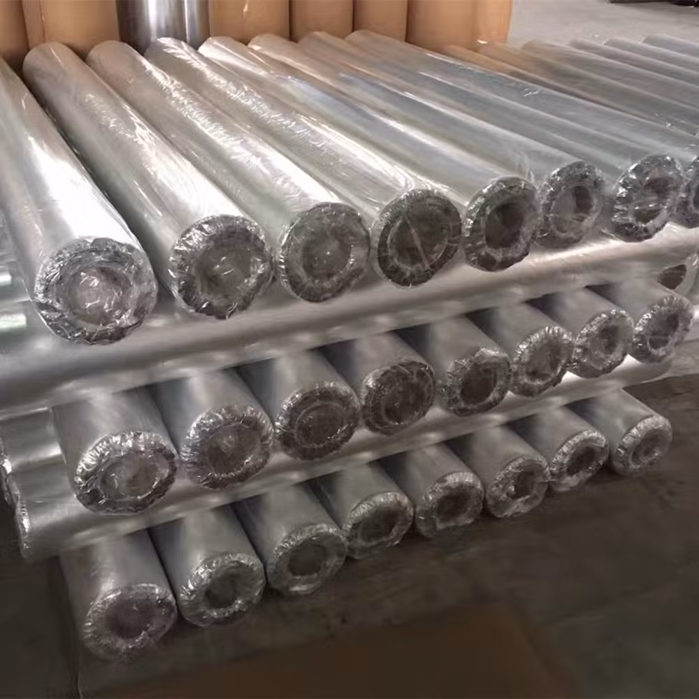 Exhaust Removable Insulation Blanket Raw Material Aluminized Glass Fiber Cloth Aluminum Coated Radiant Heat Reflective Fiberglass Fabric