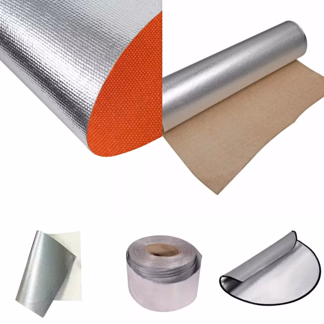 Abrasion Resistant One Side Aluminized and One Side Silicone Coated Fiberglass Fabric for Fire Pit Mat