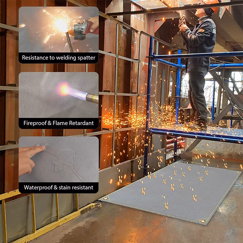 Industrial Splash Proof Spark Welding Blankets Fiberglass Fire Retardant Blanket