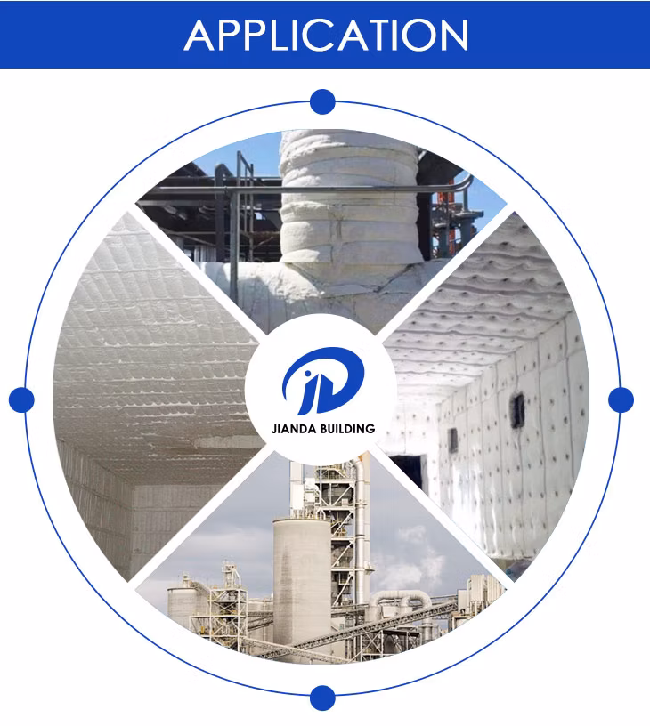 Jianda Refractory Material Insulation 1260 Ceramic Fiber Blanket for for Fireproof Coating