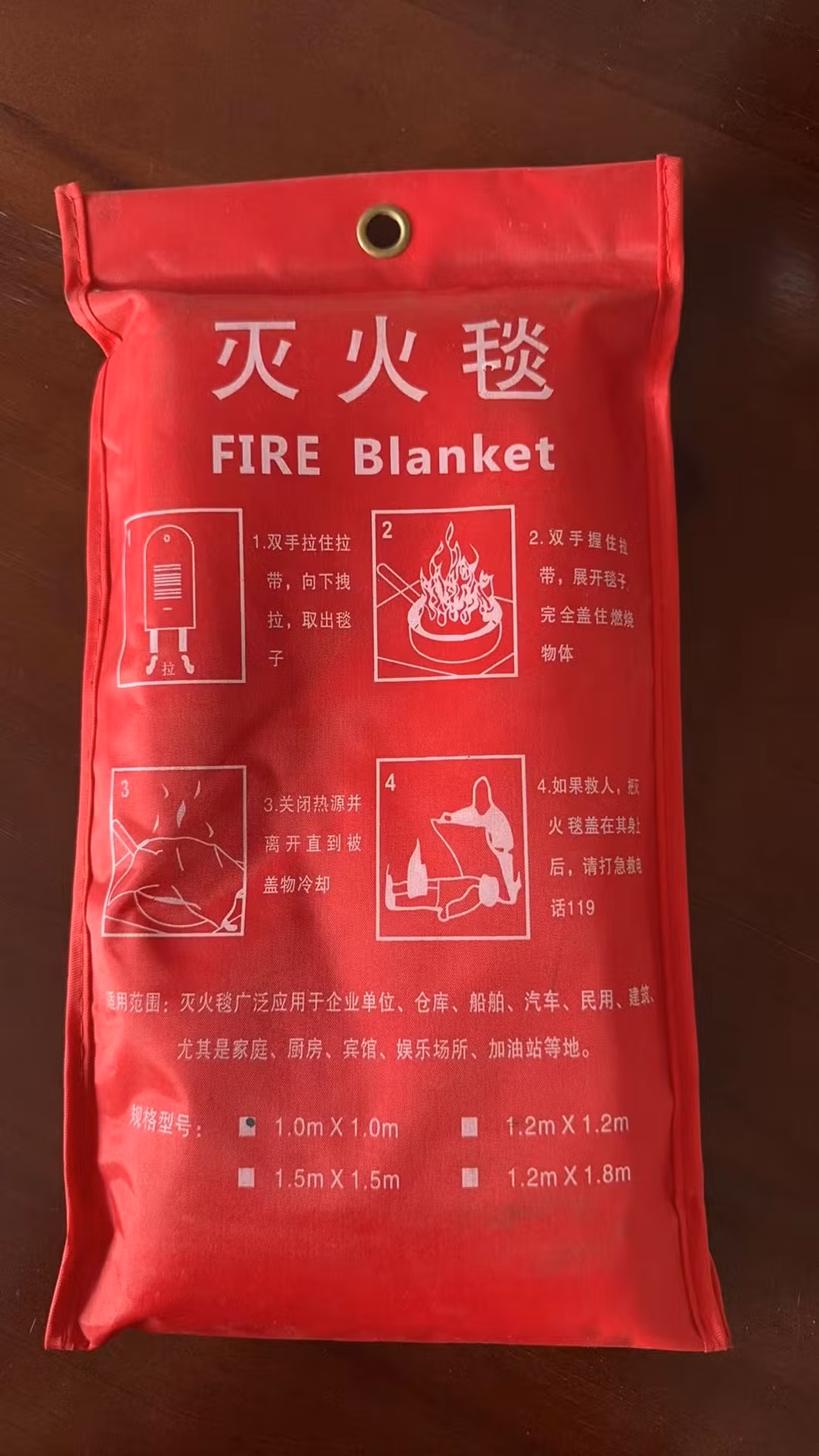 Factory Direct Sales 1m× 1m Fiberglass Fireproof Blanket