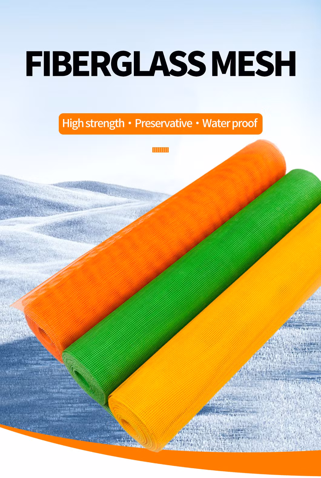 Reinforced Fiberglass Mesh Fabric for Greenhouse Construction Anti-Cracking