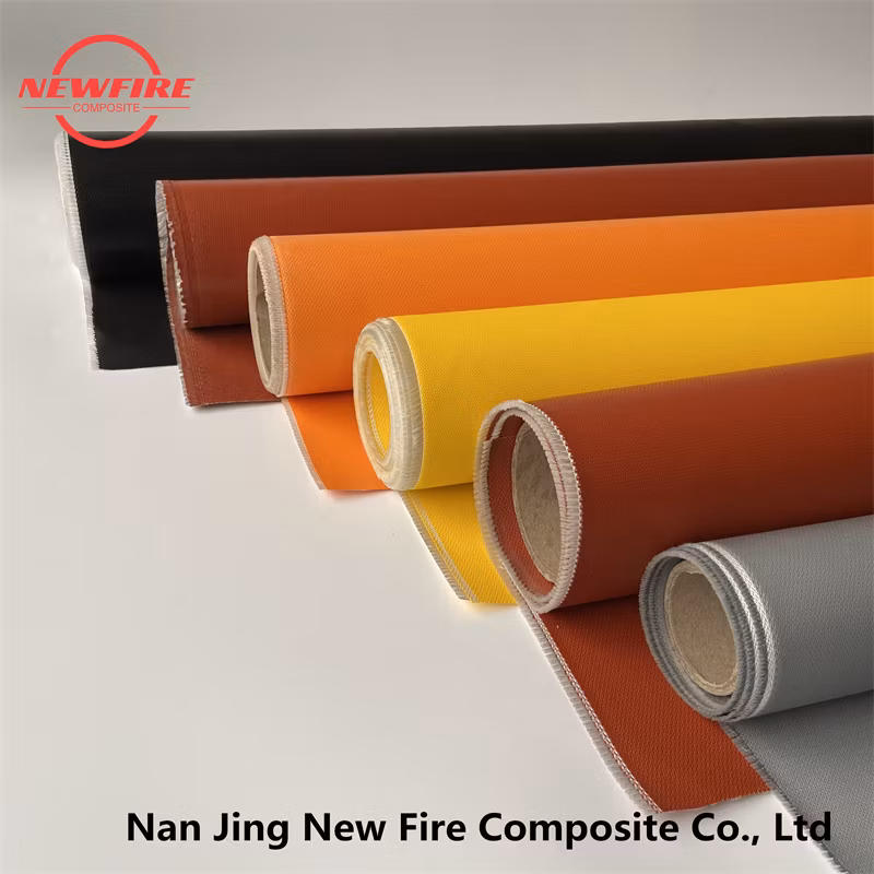 High Temperature Resistance PU Silicone Rubber Coated E Glass Fiberglass Fabric Fireproof Colors Customized Glass Fiber Cloth Manufacturer