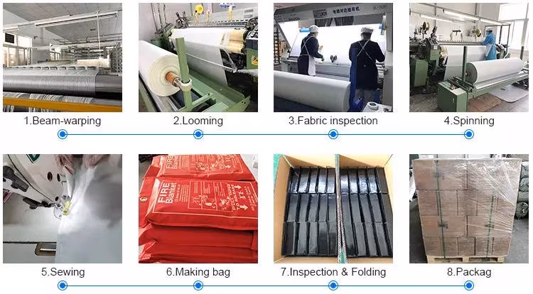 Black Reusable En1869 Flame Proof Welding Kitchen Fireproof Blanket for Car