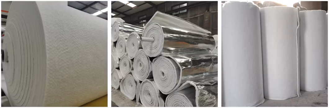 Fireproof Aluminium Foil Heating Fiberglass Mat Fireproof Sound Deadening Insulation Material Fiberglass Products Needled Blanket