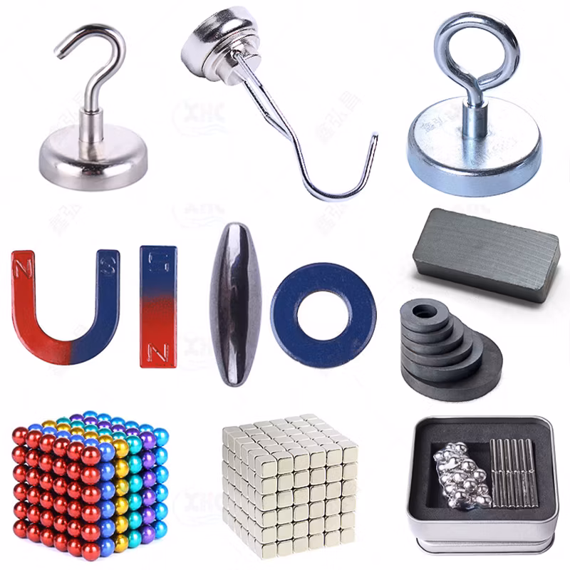 N42 N52 Silver Neodymium Magnet Hook Holders Super Strong Heavy Duty Storage Hanging Magnetic Materials