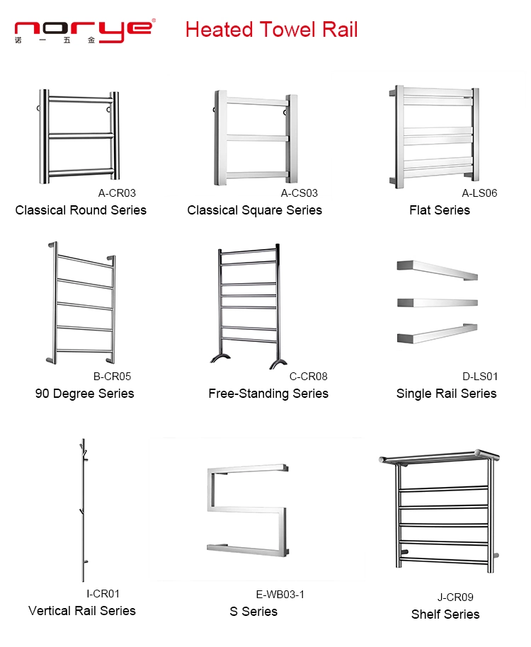 Bathroom Accessories Wall Mounted Storage Organizer Rack Bathroom Electric Heated Towel Rack Rails