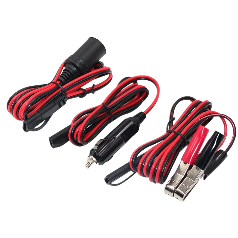 4.5FT Battery Charger Cable Car Alligator Clips Cigarette Lighter Socket Male Plug to SAE Connector Solar Panels Extension Cable
