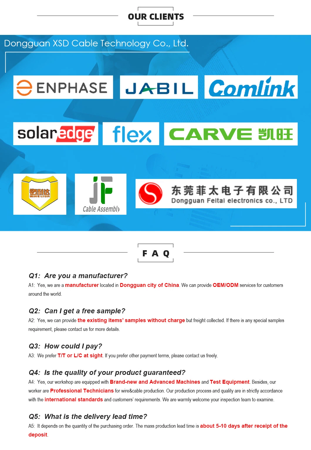 Solar Cable Assembly DC Battery Cable for Ess Solar Inverter