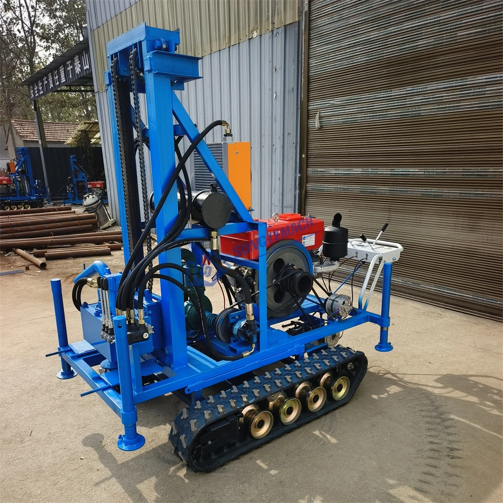 Sw-150W Crawler Mounted Water Well Drilling Rig Small Crawler Drill Indoor Water Well Borehole Machine Small Volume Light Weight