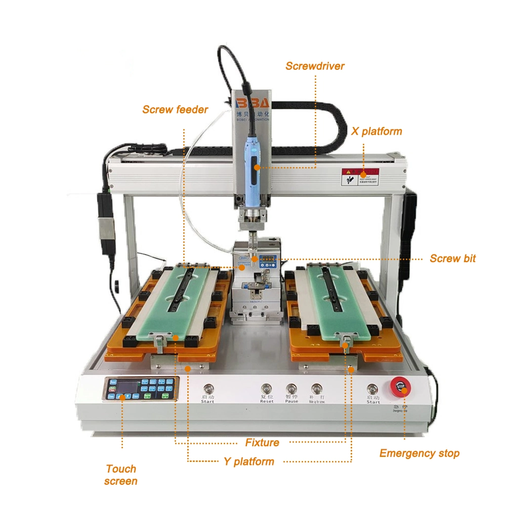 Desktop 4-Axis Blow-Type Single Head Dual Rail Automatic Screw Fastening Robot System Screwing Automation Robot Battery Assembly Plant Equipo Indutrial