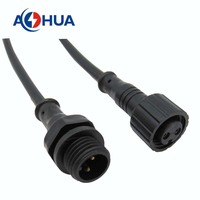 OEM Waterproof IP65 Panel Connector 3 Pin M12 Electric Male Female Solar LED Light Lamp Power Cord Extension Cable