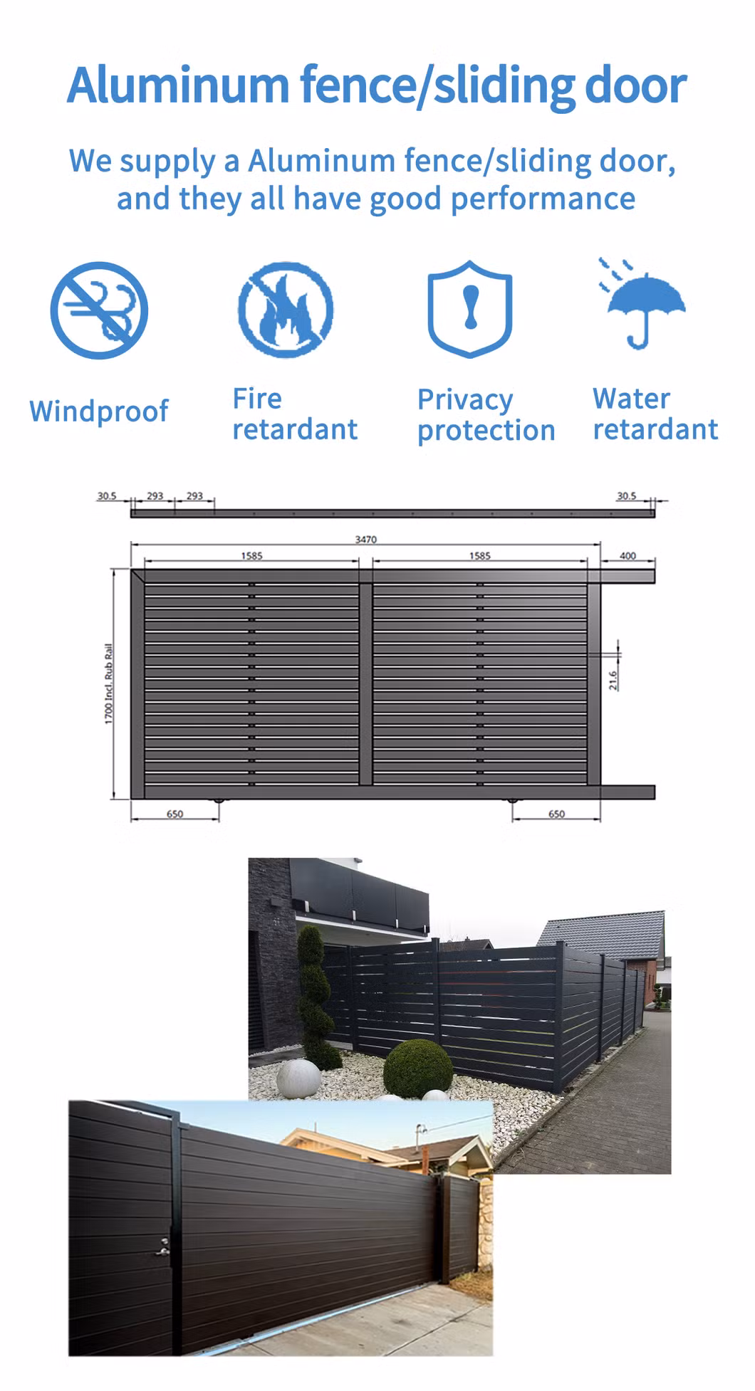 Composite Fence Panels 6X6 6X8 Wood Plastic Garden Outdoor WPC Fence
