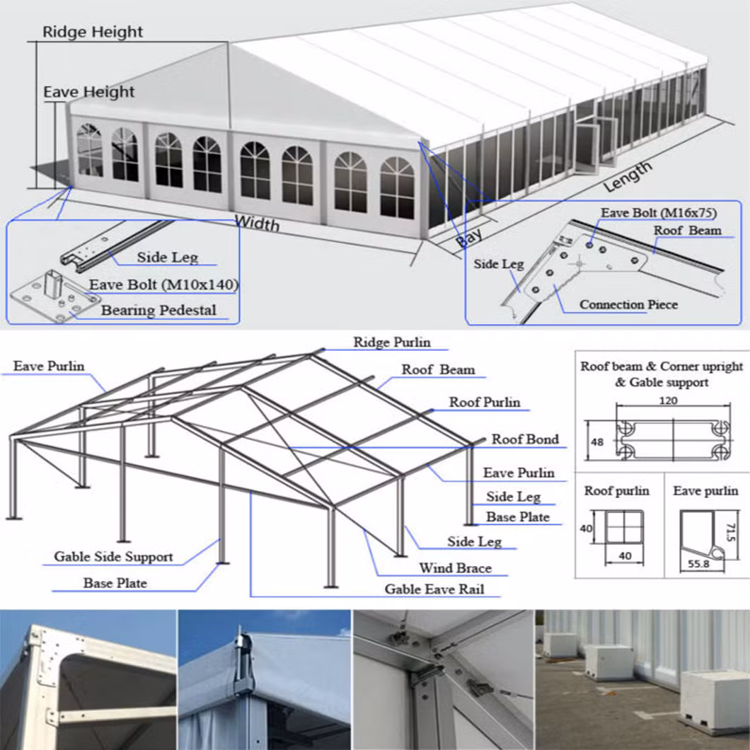 800 Capacity Big Economical Wedding Tent Canopy Gazebo with Flooring