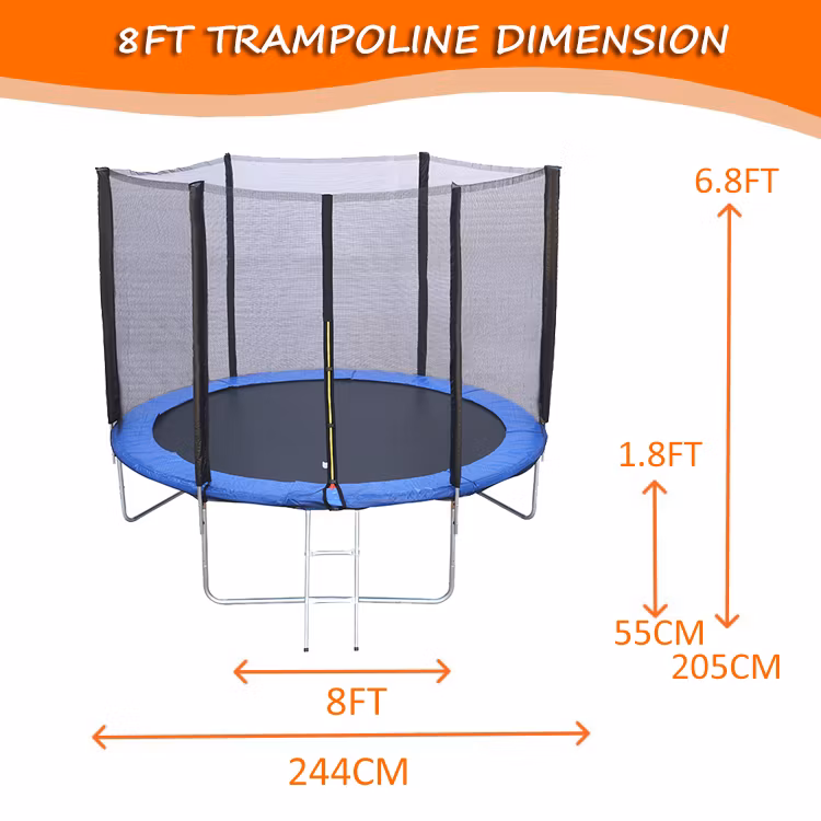 Funjump Cheap Price Round Steel 6FT Kids Trampoline with Safety Enclosure Indoor