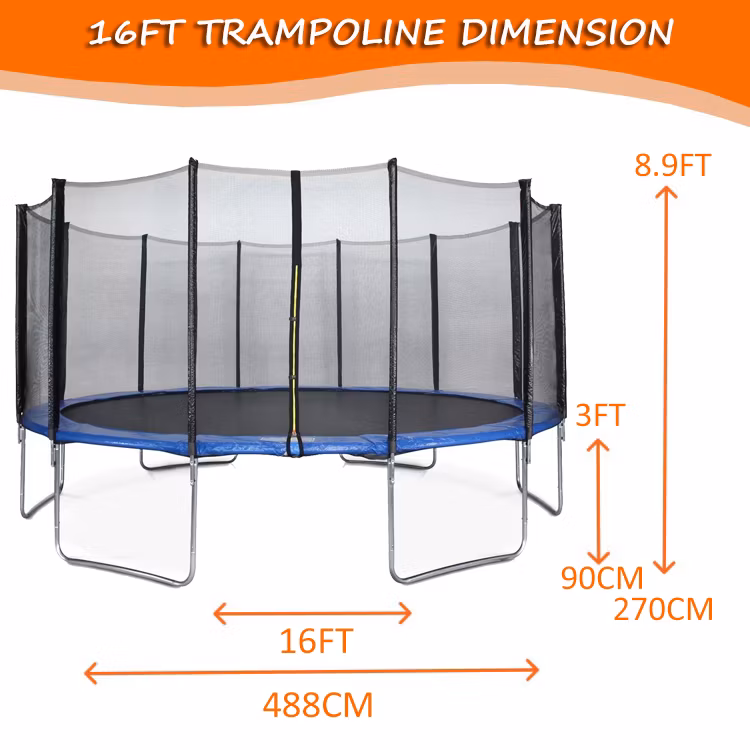 Funjump Cheap Price Round Steel 6FT Kids Trampoline with Safety Enclosure Indoor