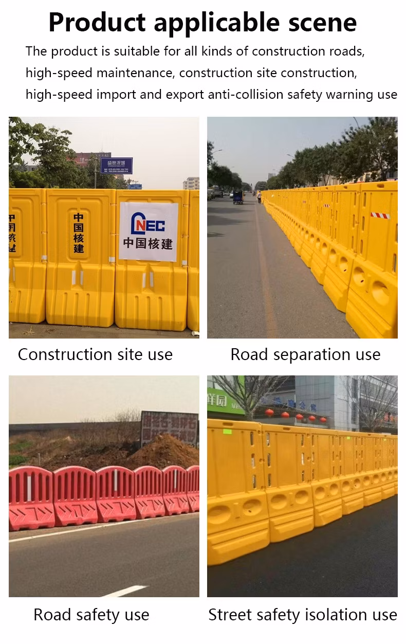 Road Safety Rotational Moulding Red Reflective Warning Durable PE Water Filled Traffic Barrier