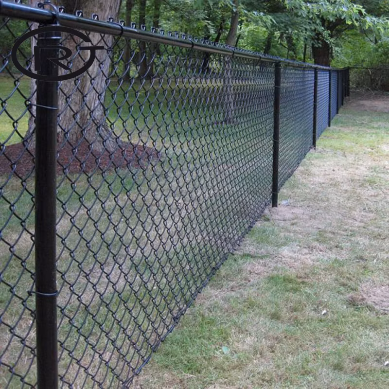 PVC Coated Woven Wire Mesh Fencing Construction Decoration Chain Link Fence