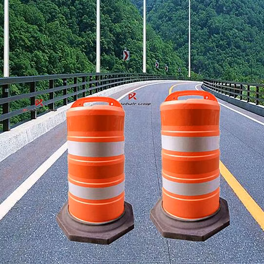 Orange PE Traffic Drum Crash Barrels Road Safety Barrel Warning Reflective Barrier