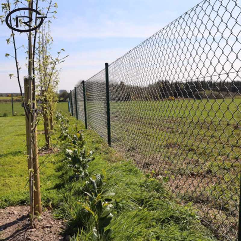 PVC Coated Woven Wire Mesh Fencing Construction Decoration Chain Link Fence