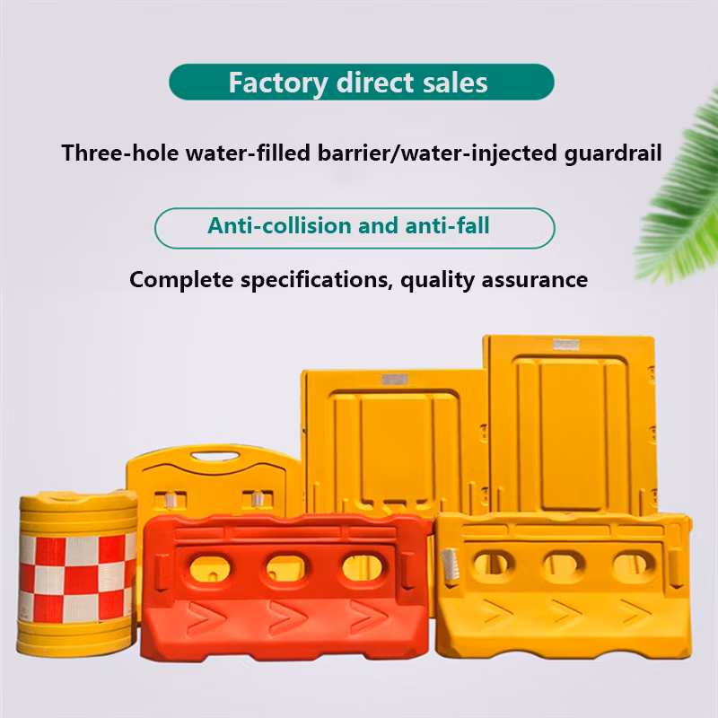 Road Safety Rotational Moulding Red Reflective Warning Durable PE Water Filled Traffic Barrier