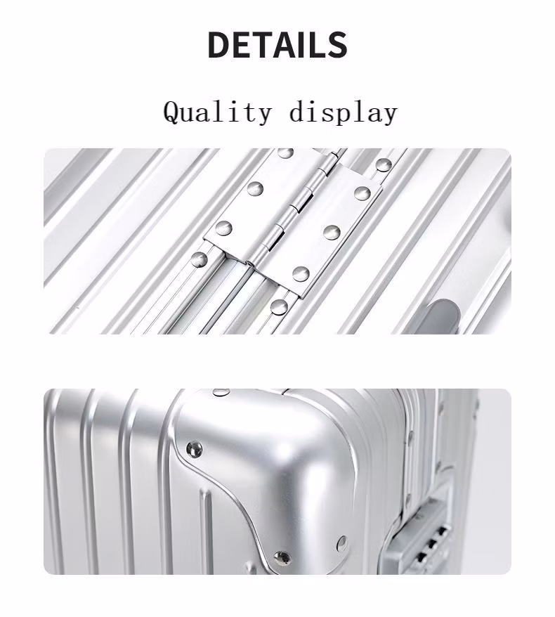 Full-Durable Large-Capacity Aluminum Travel Luggage Set Tsa Lock Outdoor Trolley Case with Suitcase Target Audience Travelers