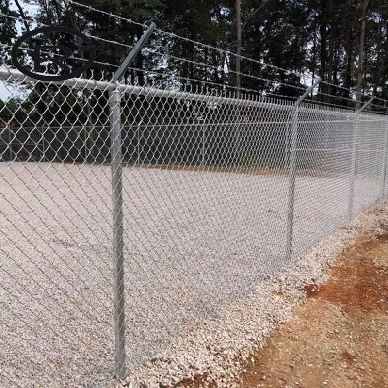 PVC Coated Woven Wire Mesh Fencing Construction Decoration Chain Link Fence