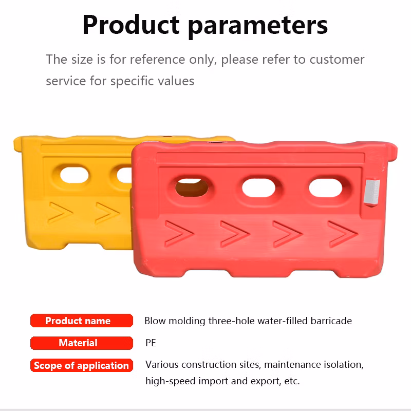 Road Safety Rotational Moulding Red Reflective Warning Durable PE Water Filled Traffic Barrier