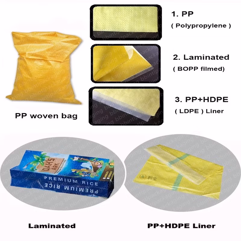 15kg 25kg Laminated Sack Bag PP Woven Packing PP Woven Block Bottom Bag BOPP Bags for Fertilizer Empty Fertilizer Bags