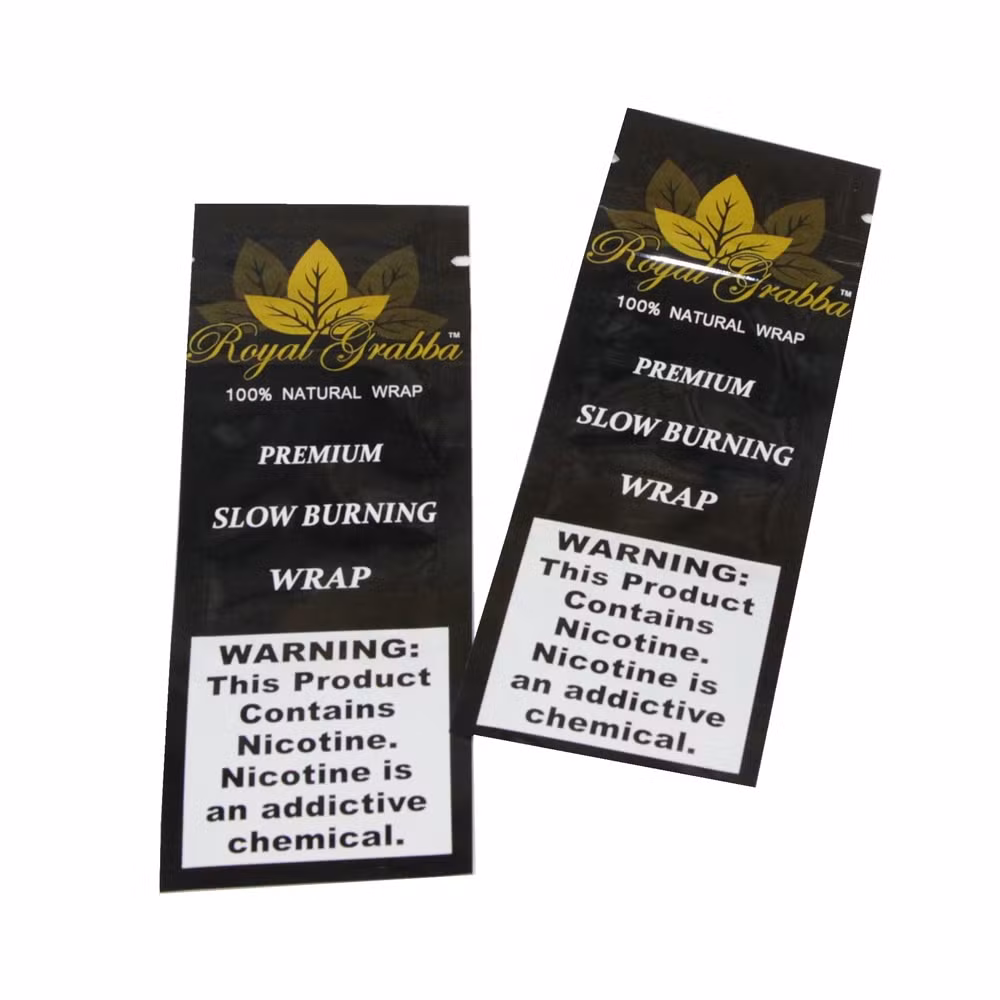 Custom Printed Mylar Smell Proof Zipper Tobacco Cigarette Leaf Cigar Plastic Packaging Bags
