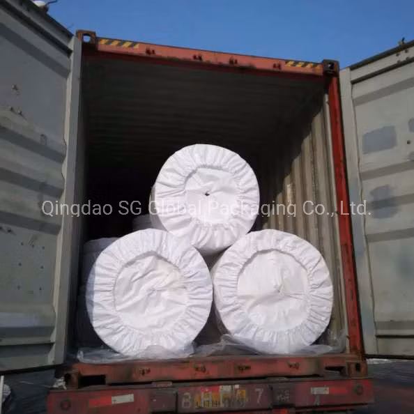 GRS SGS Certified China Factory Wholesale 69GSM Polypropylene Laminated White Raffia Roll Tubular PP Woven Fabric