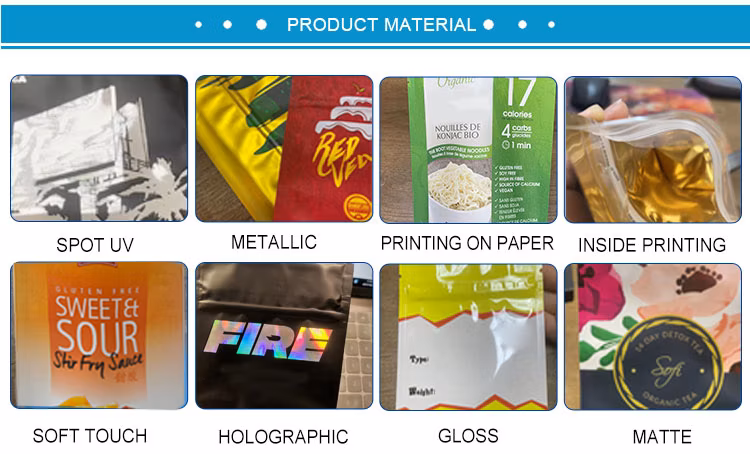 Zipper Top Tobacco Leaf Pre Roll Plastic Poly Packaging Smoking Herbal Tobacco Packets Bags
