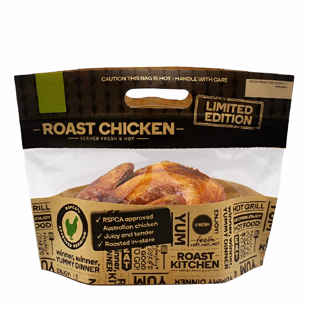 Anti-Fogging Hot Roasted Chicken Plastic Big Food Packaging Pouch Bag Disposable Product