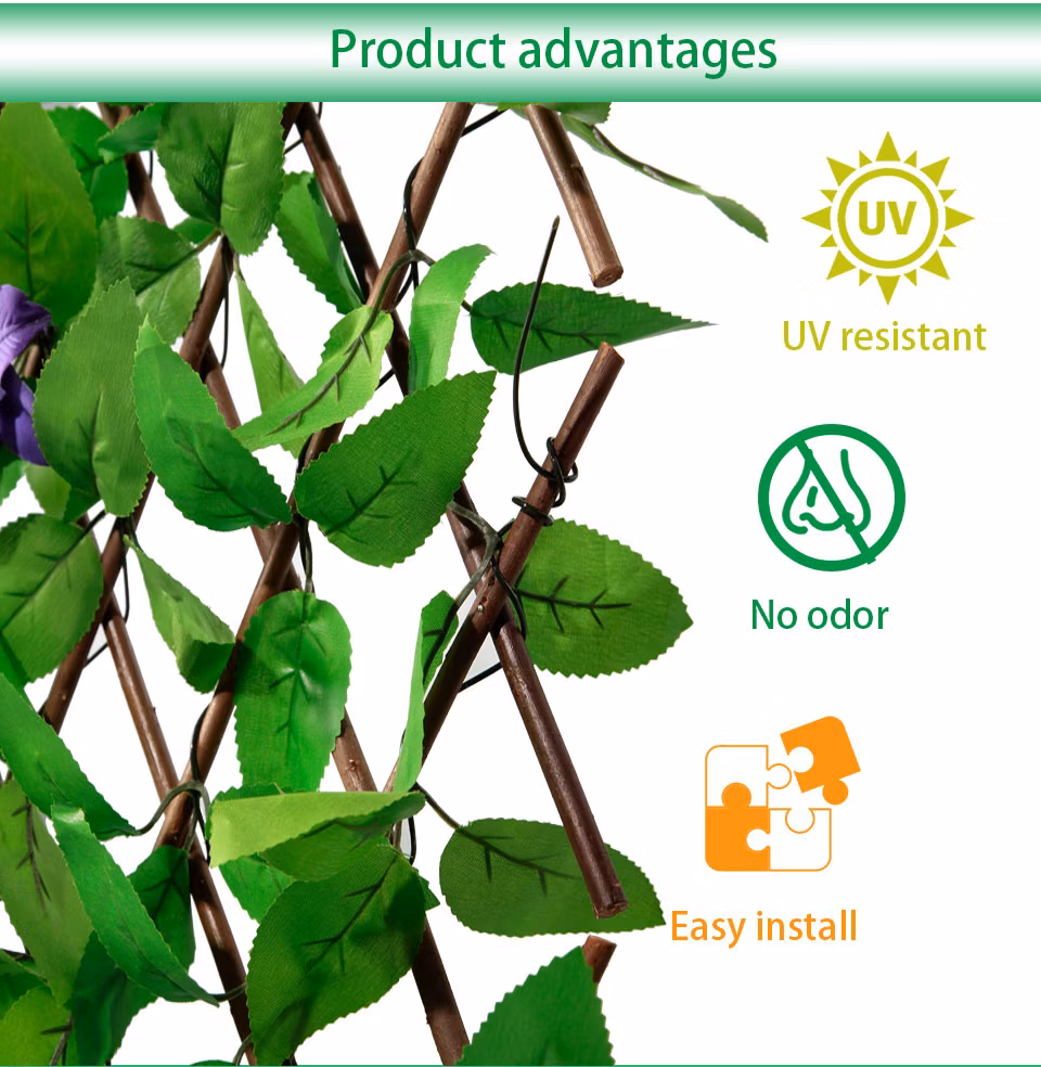 Wholesale Artificial Green Hedge Topiary IVY Fence Foliage Expandable Trellis for Garden Decor