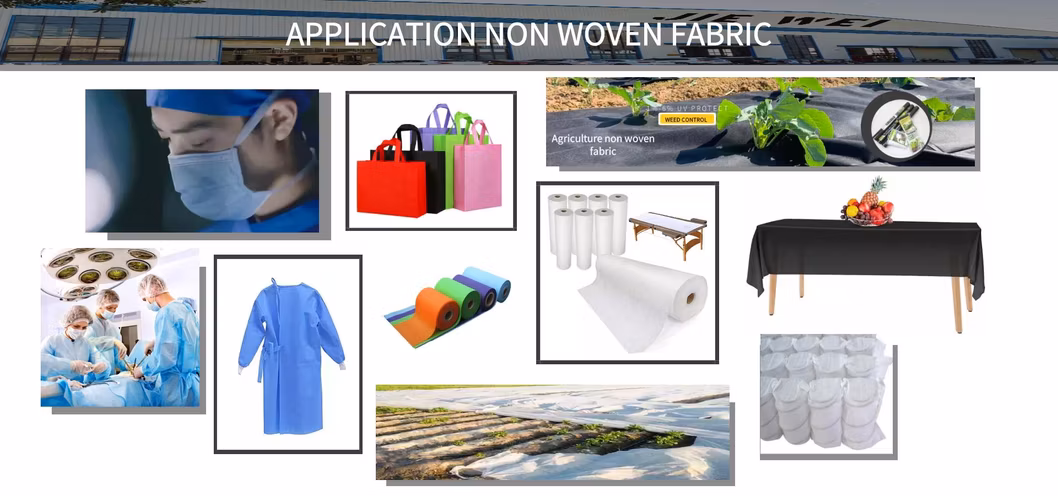 China Manufacturer Directly S/Ss and SSS Non-Woven Spunbonded 100% Polypropylene Nonwoven Non Woven Spunbond Fabric for Hometextile Industry