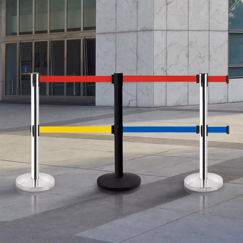 Road Warning Double Layer Retractable Belt Queue Traffic Safety Road Barrier