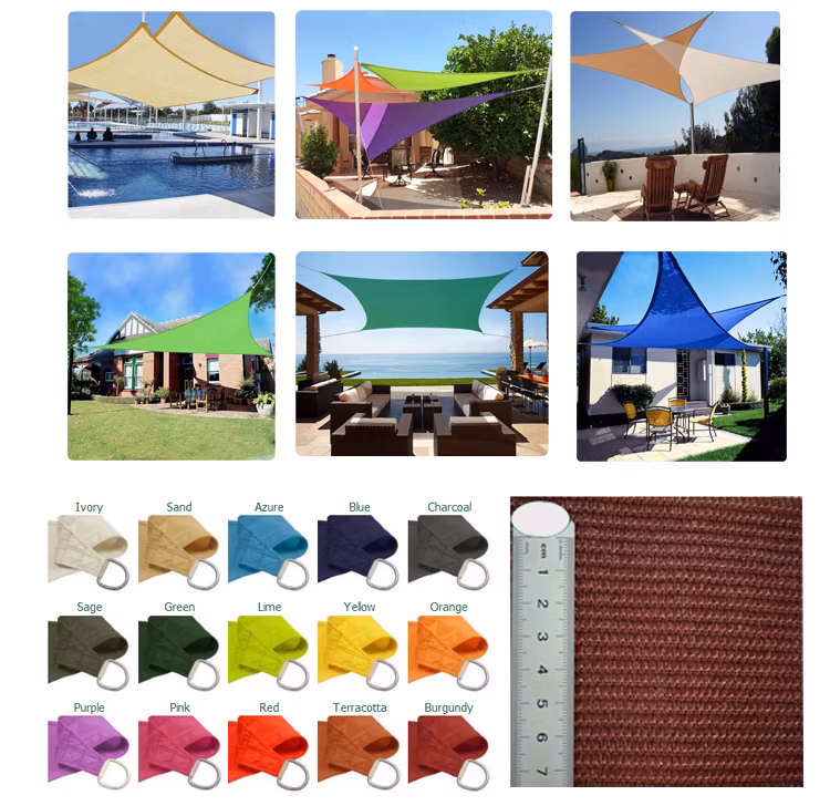 Outdoor Swimming Pool UV Blocking Larg Canopy Rectangular Sun Shade Sail