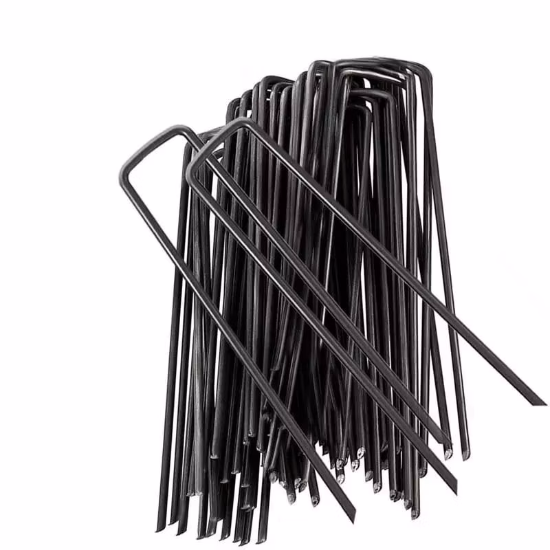 6 Inch Garden Stakes Galvanized Landscape Staples,U-Type Turf Staples for Artificial Grass, Rust Proof SOD Pins Stakes for Securing Fences Weed Barrier,Outdoor