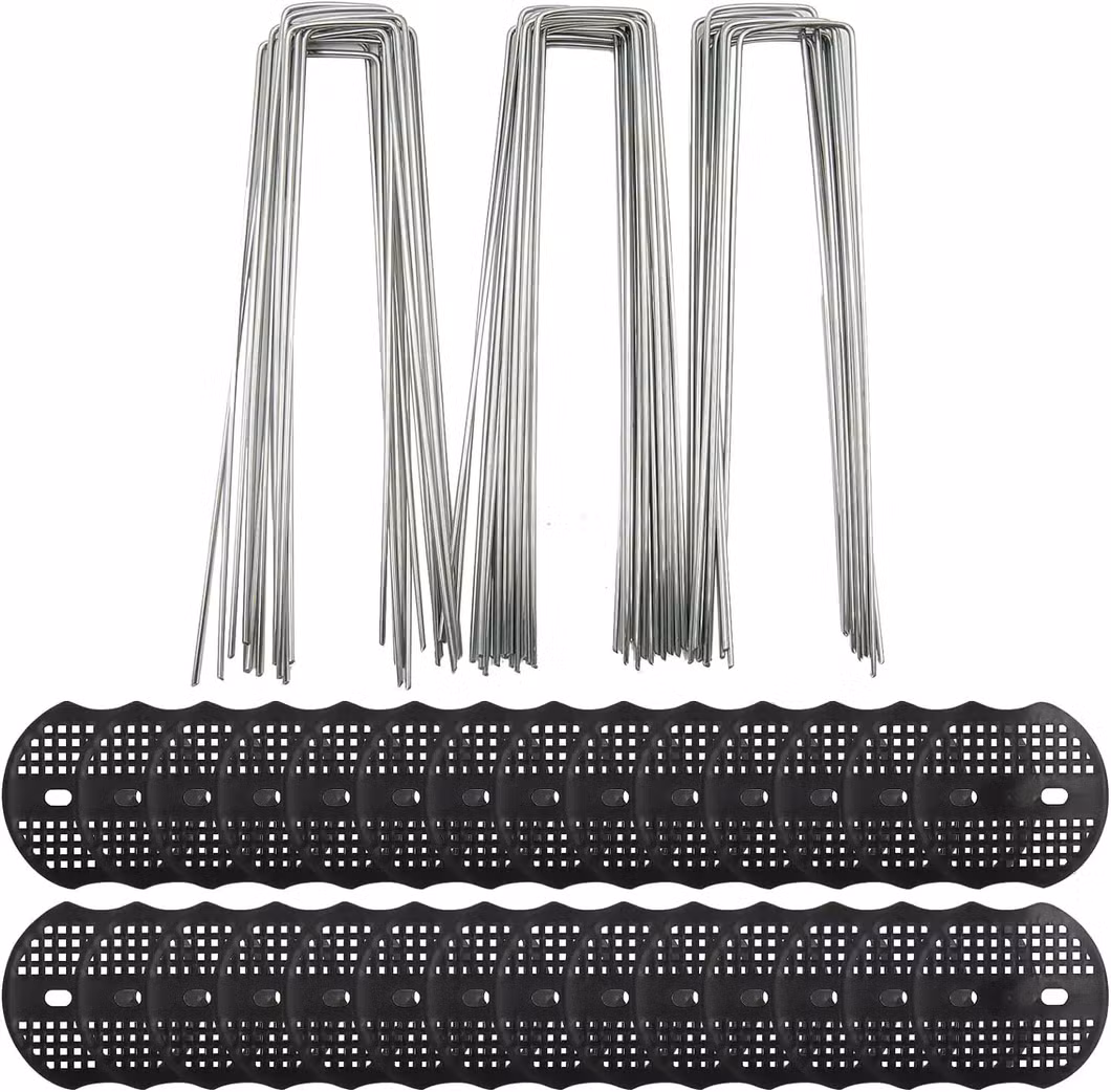 6 Inch Garden Stakes Galvanized Landscape Staples,U-Type Turf Staples for Artificial Grass, Rust Proof SOD Pins Stakes for Securing Fences Weed Barrier,Outdoor