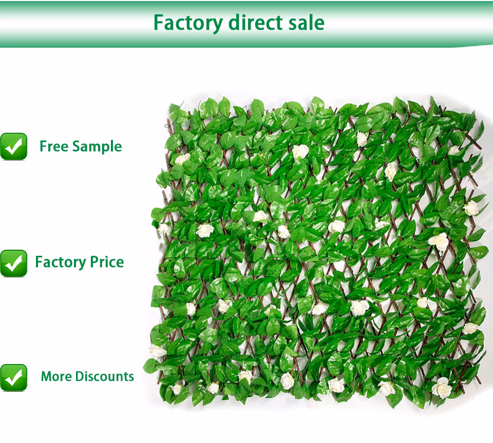 Wholesale Artificial Green Hedge Topiary IVY Fence Foliage Expandable Trellis for Garden Decor