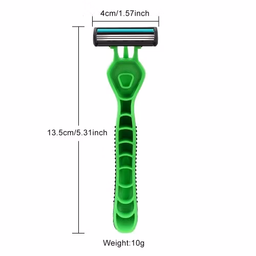 D337L Disposable Triple Blade Razor with Pivoting Head Shaving Tool for Men