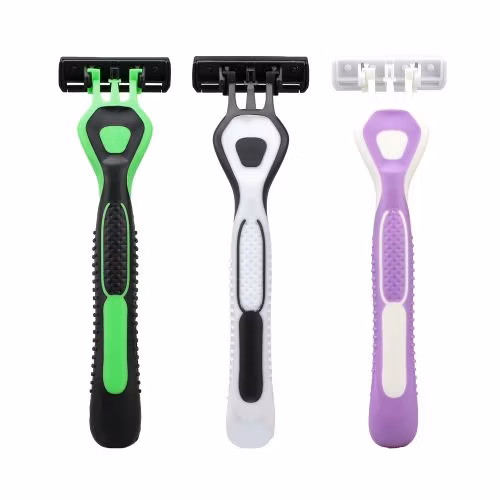 D337L Disposable Triple Blade Razor with Pivoting Head Shaving Tool for Men