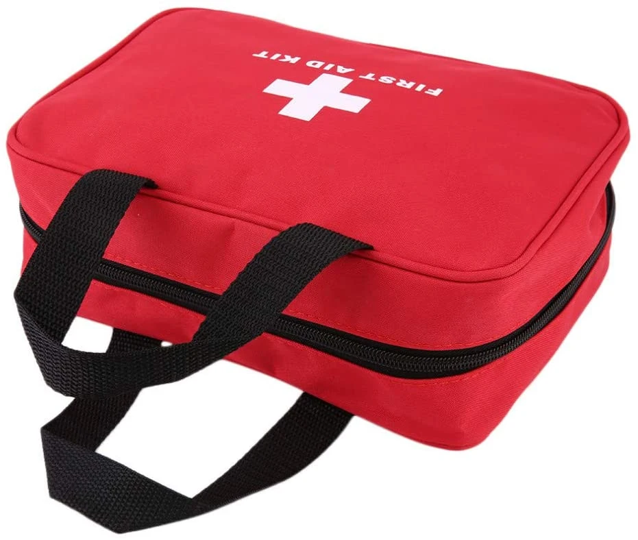 Red First Aid Kit Bag Empty Storage Compact Survival Medicine Bag for Home Office Travel Camping Kitchen Sport Outdoors