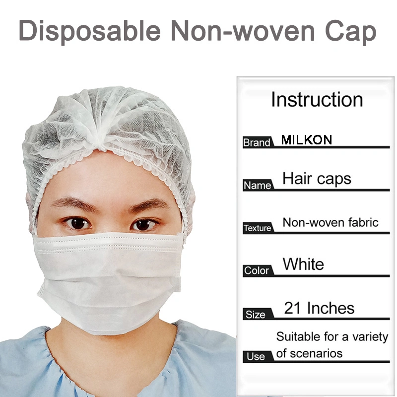 Disposable Surgical Bouffant Hats/Non-Woven Bouffant Doctor Cap Head Hair Cover with Tie for Hospital